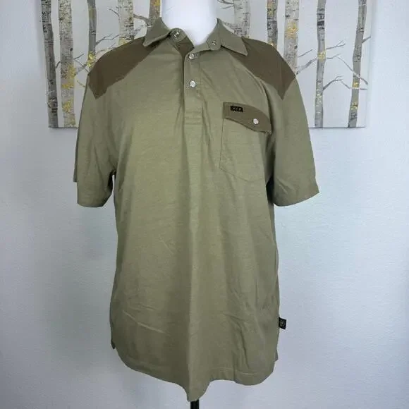 Howler Bros Ranchero Polo Two Tone Green Western Short Sleeve Shirt Large - Picture 1 of 6